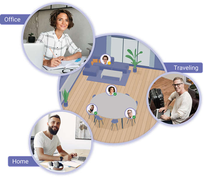 Working from any office location, home, or while traveling - BeZoned makes sure all are side-by-side in the office